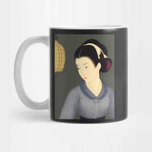 Ukiyo-e Japanese Art - Woman by a Lantern Mug